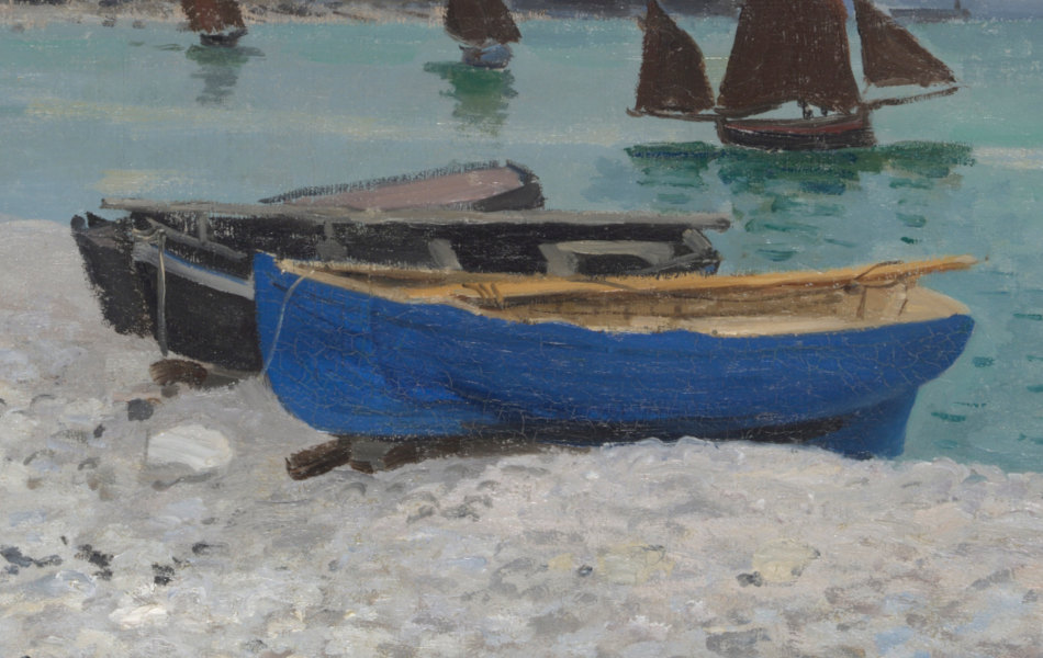 Beach at Sainte-Adresse Spare Fishing Boats Stored on Beach